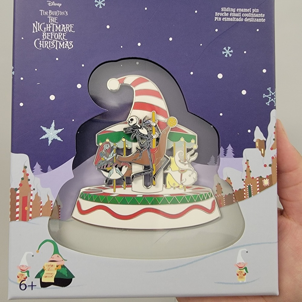 Loungefly Nightmare Before Christmas Carousel Sliding Enamel Pin Limited Edition